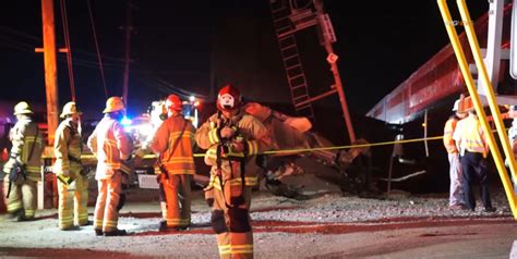 5 hospitalized after crash between train and semi-truck; 118 reopens